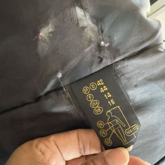 Vintage Friitala Blue Leather Bomber Jacket Size 14 - Picture 4 of 16